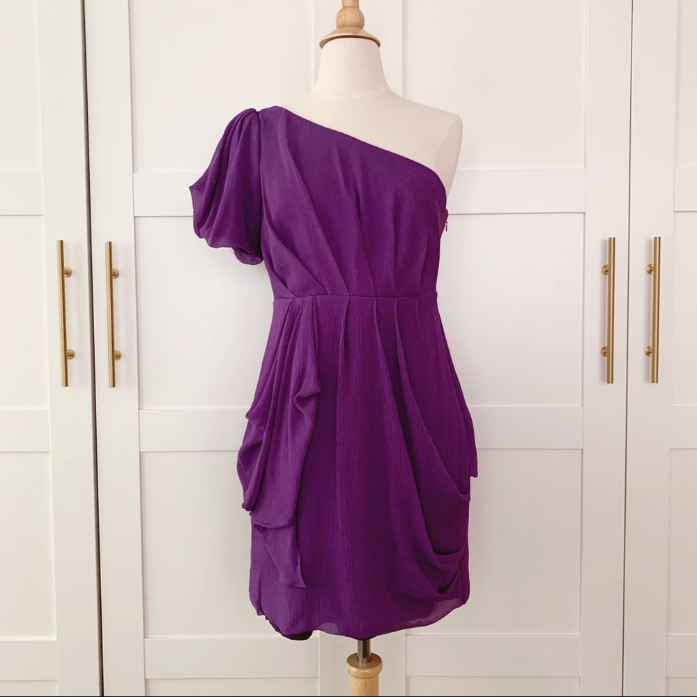 Tibi One Shoulder Draped Dress